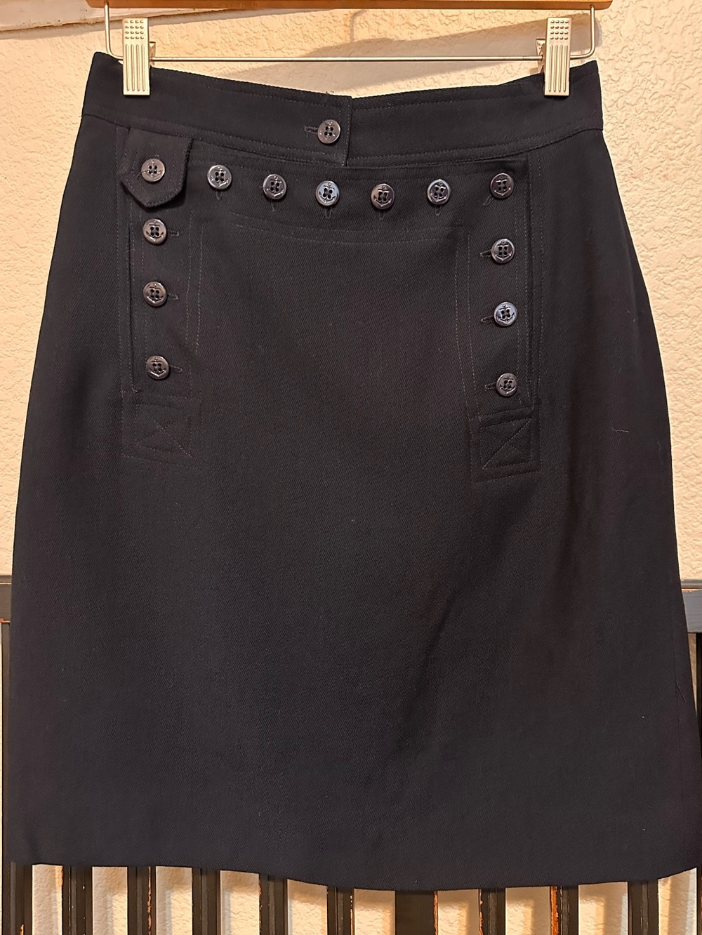 Ralph Lauren Navy, sailor inspired Button-Front Pencil Skirt 6